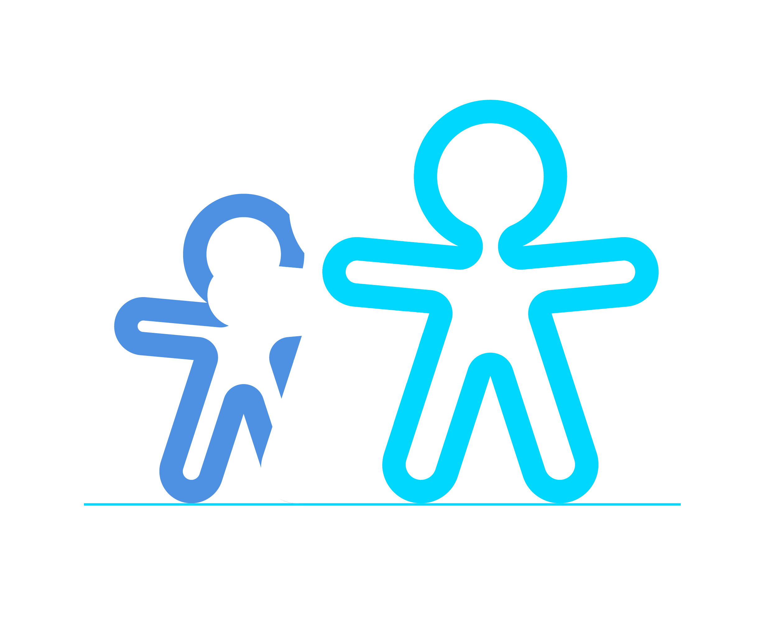 Randstad illustration group of people in blue, white, light blue