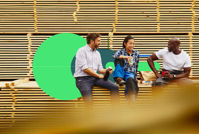 Workers in conversation