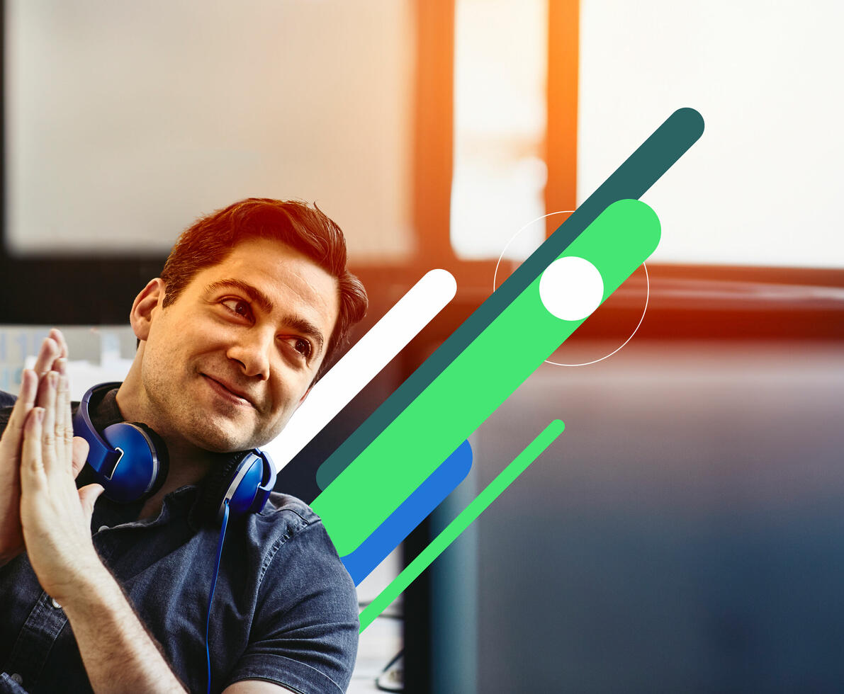 Mann mit Headset