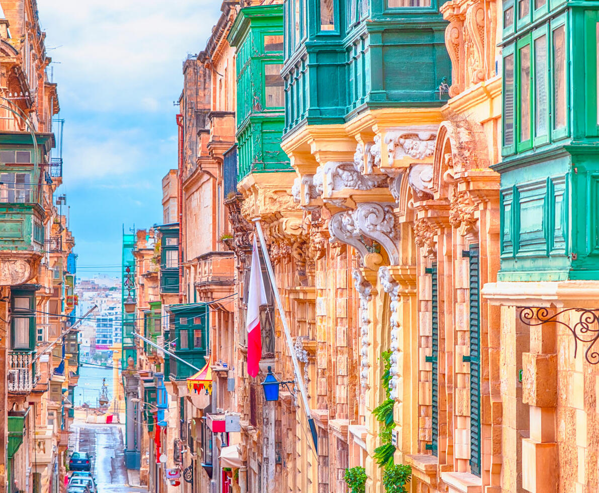romantischer Straßenzug in Malta