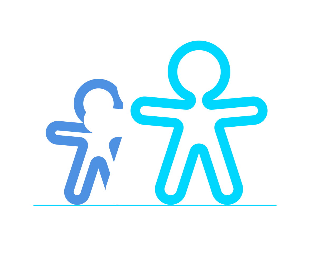 Randstad illustration group of people in blue, white, light blue